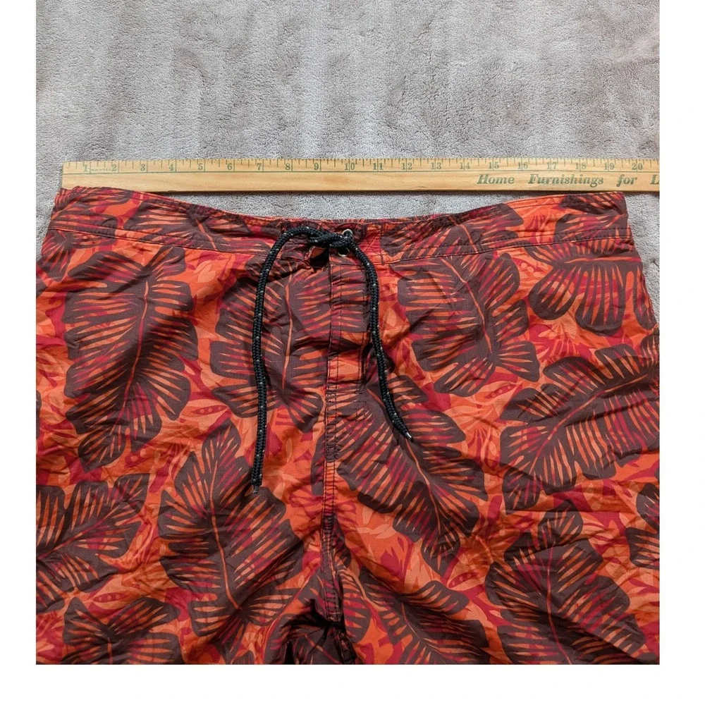 Tommy Bahama Relax Mens XL Swim Trunks Orange Tropical Palm Leaf Board Shorts